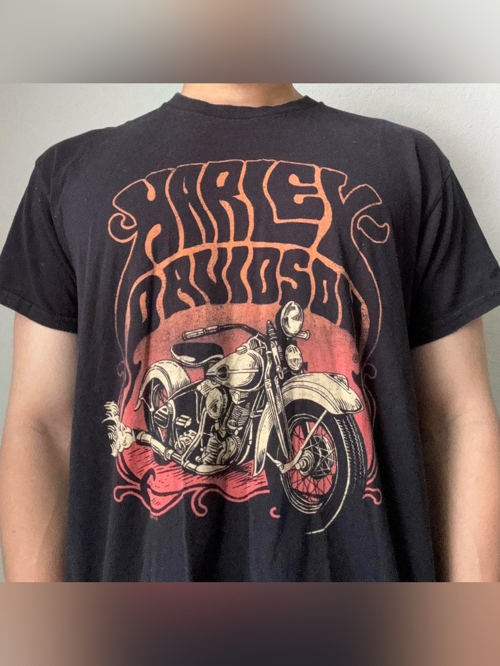 Vintage 2000s Harley Davidson Topeka KS Graphics Black Tee Shirt